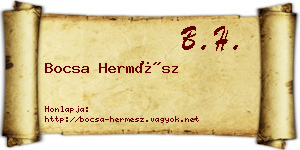 Bocsa Hermész névjegykártya